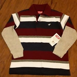 Boys striped long sleeve shirt with collar